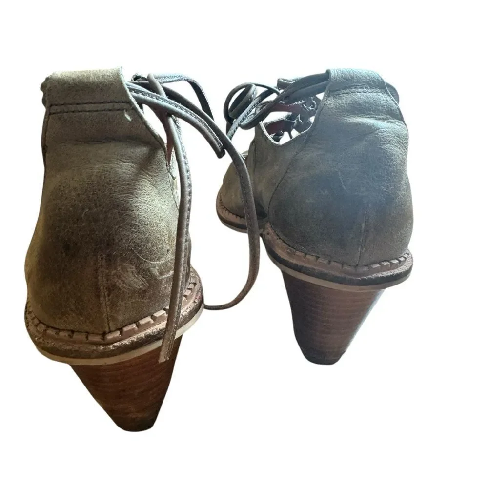 Schuler & Sons Anthropologie wedge oxford Leather lace Up shoes